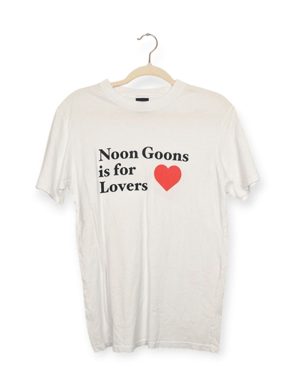 Noon Goons is for Lovers Tee S White Graphic Short Sleeve Streetwear Casual